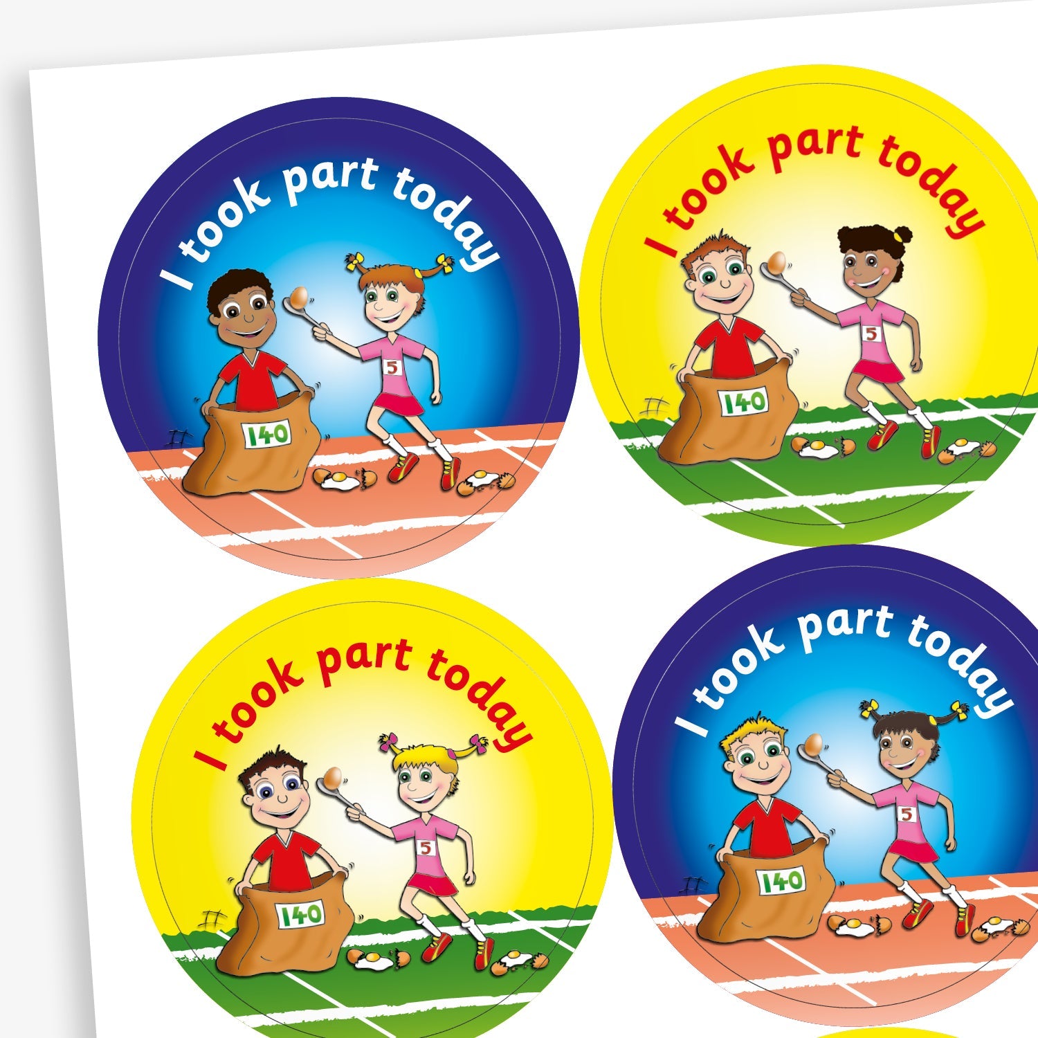 I Took Part Today Stickers Sports Day 37mm x 35