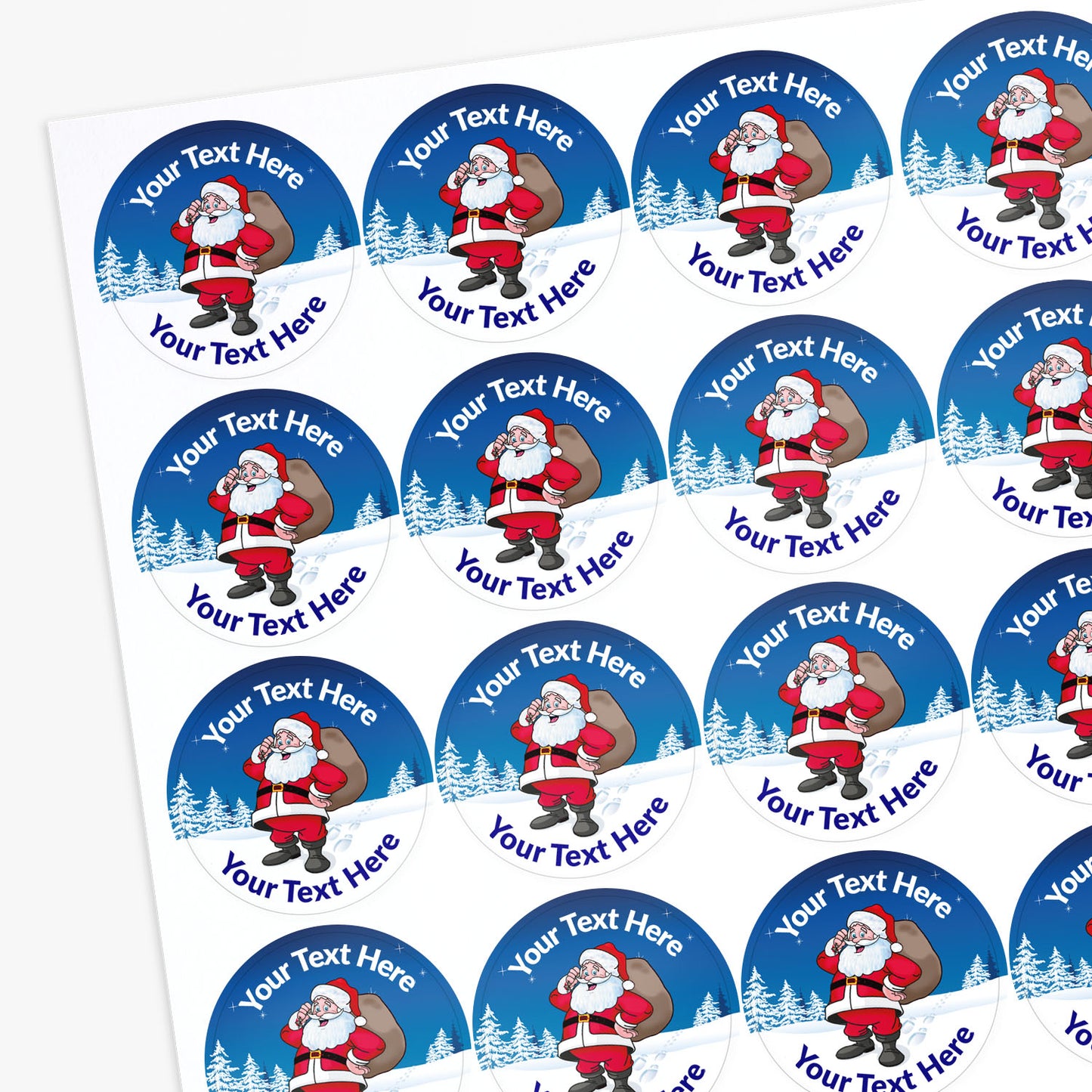 35 Personalised Father Christmas Stickers - 37mm