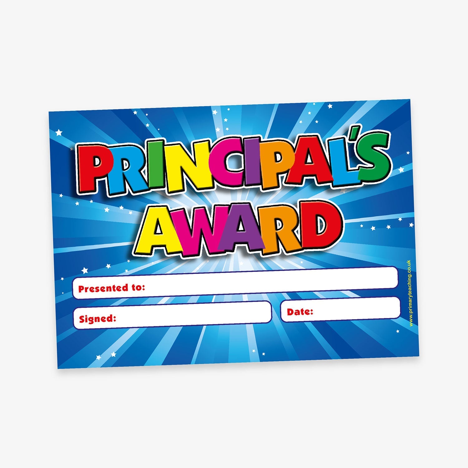 'Principal's Award' Certificates Blue x 20 A5