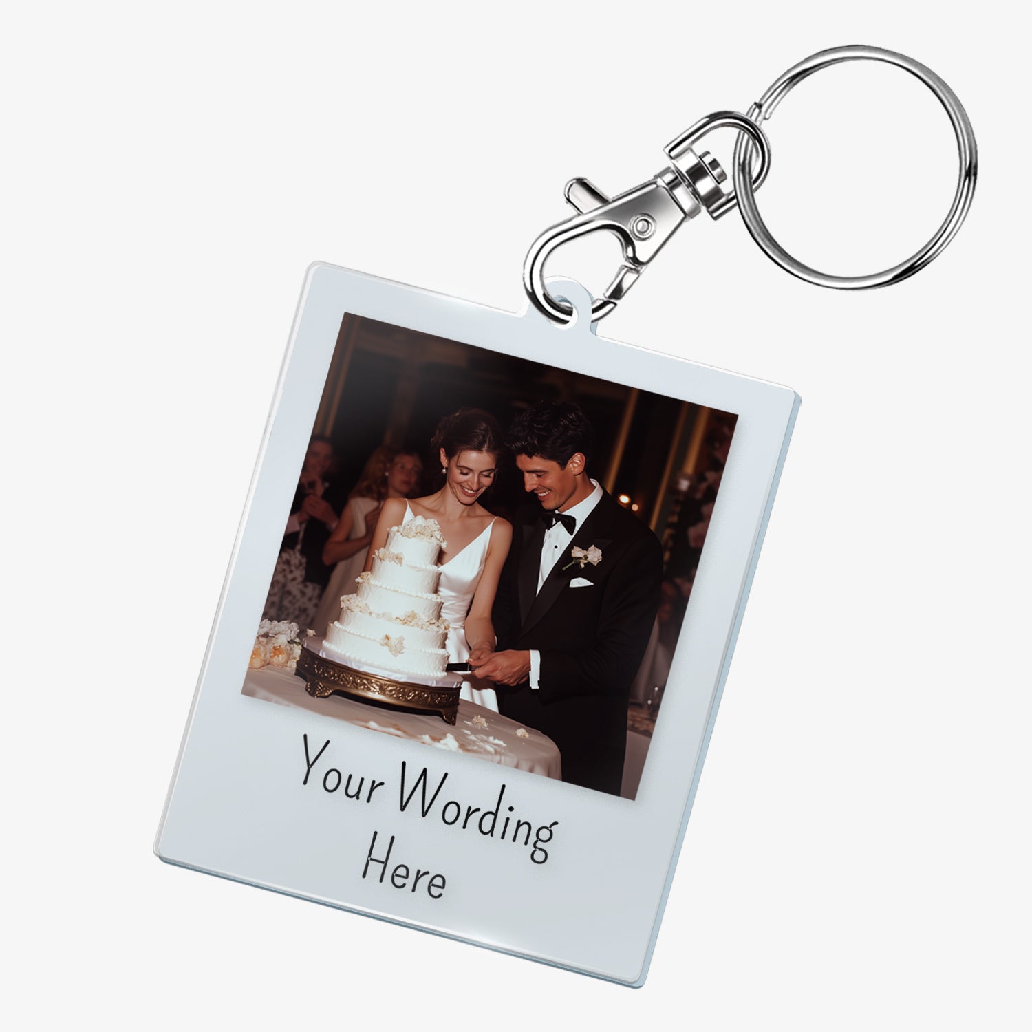 Personalised Polaroid Photo Upload Rectangle Keyring