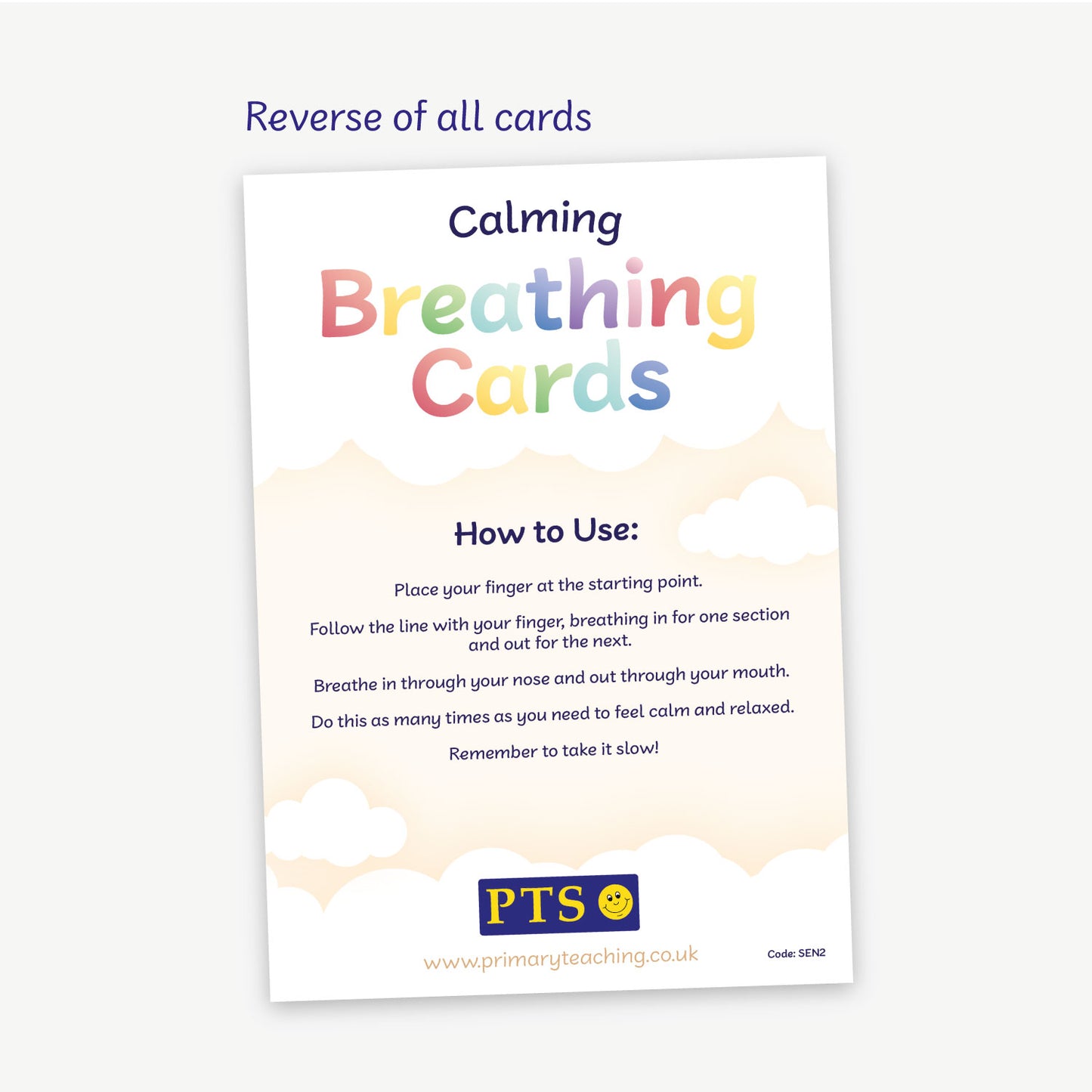 A header card with instructions as to how to use the breathing cards.