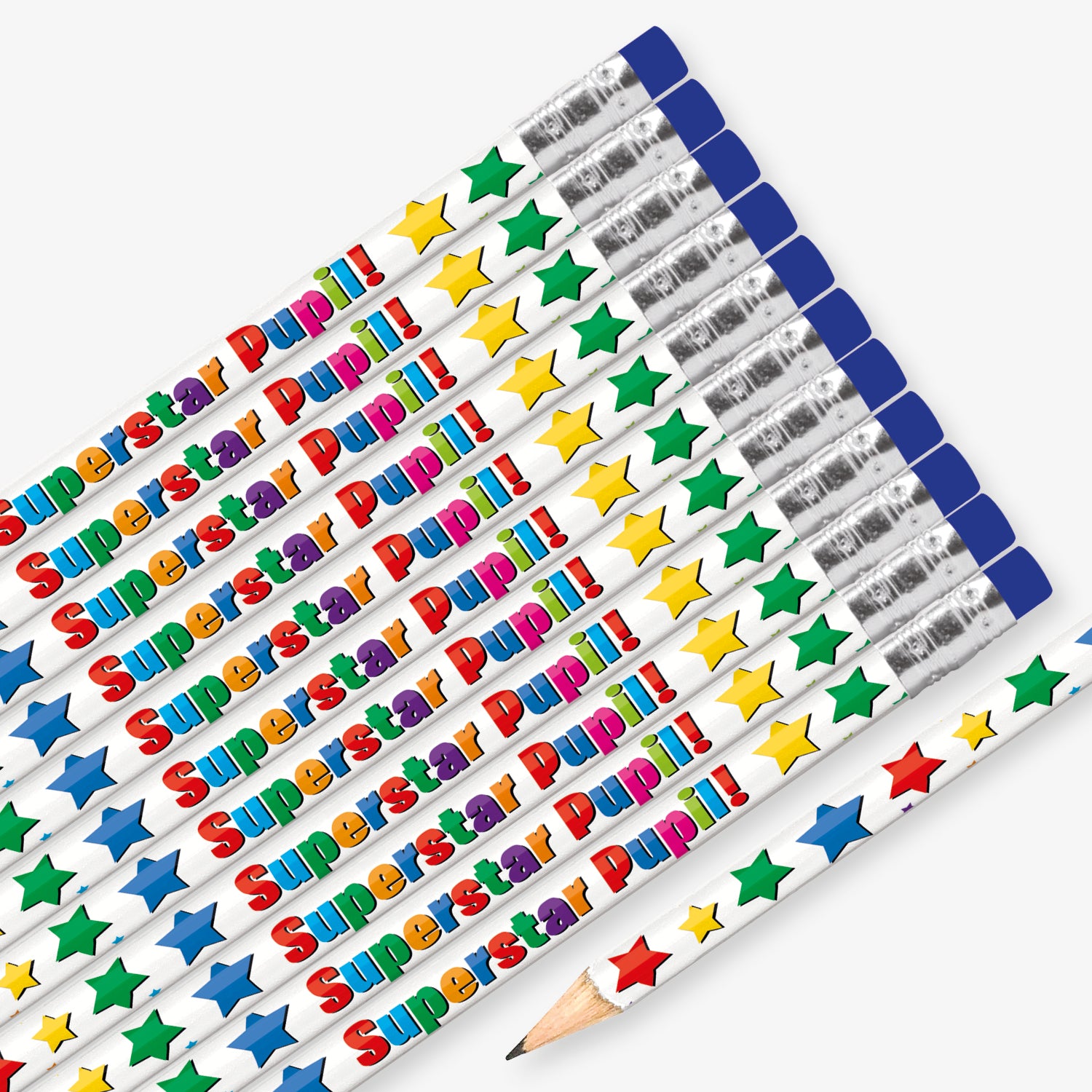 24 Superstar Writer Galaxy Space Childrens Pupils School Teachers Reward Pencils Primary Teaching Services