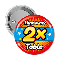 10 I Know My 2x Times Tables Badges - 38mm
