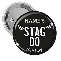 10 Personalised Stag Do Badges - 38mm