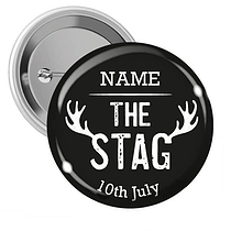 10 Personalised The Stag Badges - 38mm