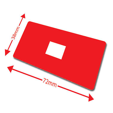 100 Library Labels - Red - 72 x 38mm