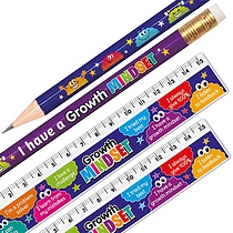 12 Growth Mindset Pencil and Ruler Bundle