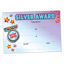 20 Silver Award Medal Certificates - A5