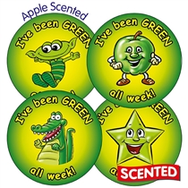 35 Apple Scented I've Been Green All Week Stickers - 37mm