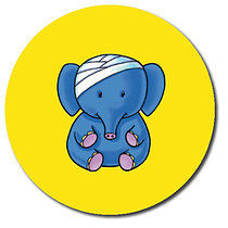 35 Personalised Accident Elephant Stickers - 37mm