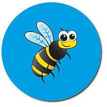 35 Personalised Bee Stickers - 37mm