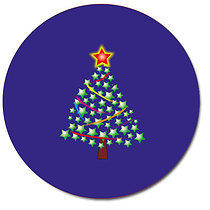 35 Personalised Christmas Tree Stickers - 37mm