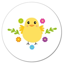 35 Personalised Easter Chick Stickers - 37mm