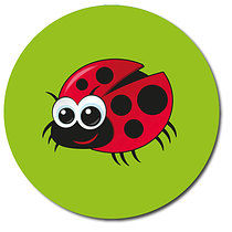 35 Personalised Lady Bug Stickers - 37mm
