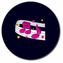 35 Personalised Musical Notes Stickers - 37mm