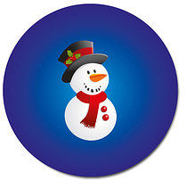35 Personalised Snowman Stickers - 37mm
