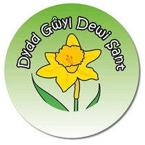 35 Personalised St David's Day Daffodil Stickers - 37mm
