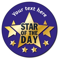 35 Personalised Star of the Day Star Stickers - 37mm