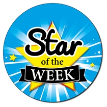 35 Personalised Star Of The Week Stickers - 37mm