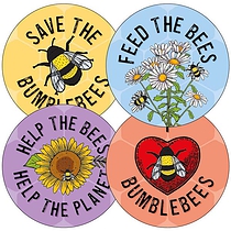 35 Save the Bees Stickers - 37mm