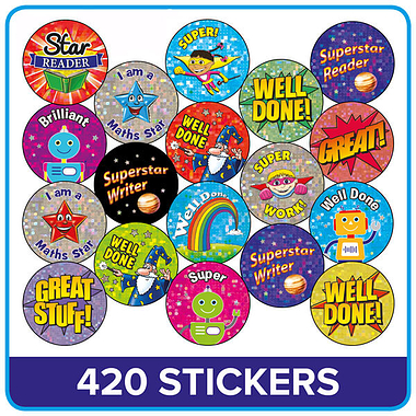 420 Holographic Assorted Stickers - 25mm