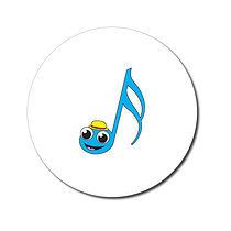 70 Personalised Music Note Star Stickers - 25mm