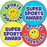 35 Holographic Sports Superstar Stickers - 37mm