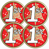 35 Metallic 1st Place Stickers - 37mm
