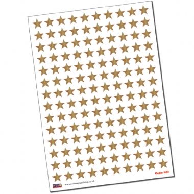 140 Metallic Star Stickers  - Bronze - 20mm