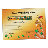 Personalised Bronze Award Certificate - A5