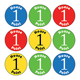 140 House Point Stickers  - Multi-coloured - 16mm