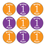 140 House Point Stickers  - Orange & Purple - 16mm