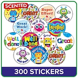 300 Assorted Scented Stickers - 25mm