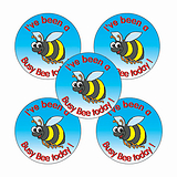 30 I've Been a Busy Bee Today Stickers - 25mm