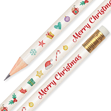 12 Merry Christmas Pencils