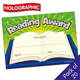 20 Holographic Reading Award Certificates - A5