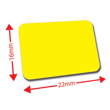 120 Library Labels - Yellow - 22 x 16mm