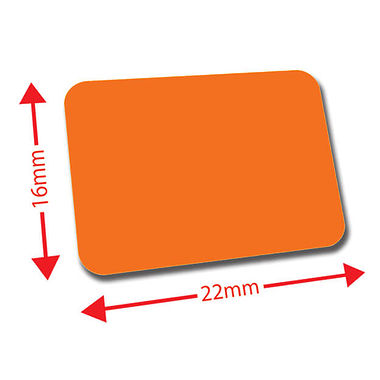 120 Library Labels - Orange - 22 x 16mm