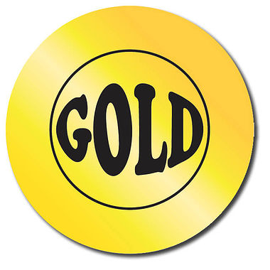 35 Personalised Metallic Gold Stickers - 37mm