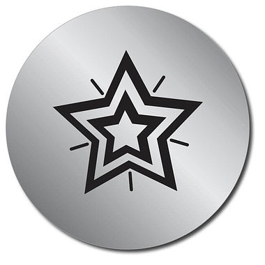 35 Personalised Metallic Silver Star Stickers - 37mm