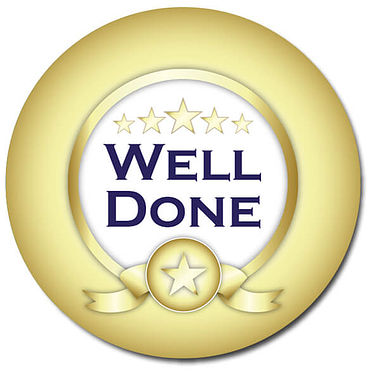 35 Personalised Well Done Stickers - Gold - 37mm