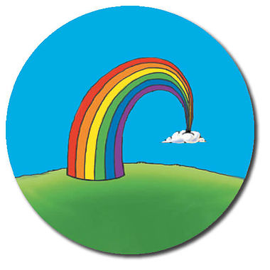 35 Personalised Rainbow Stickers - 37mm