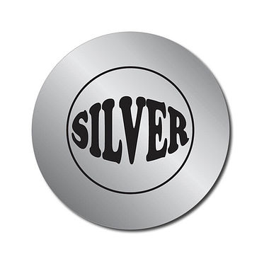 70 Personalised Metallic Silver Stickers - 25mm