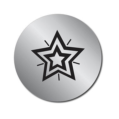 70 Personalised Metallic Silver Star Stickers - 25mm