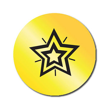 70 Personalised Metallic Gold Star Stickers - 25mm