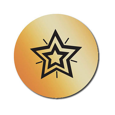 70 Personalised Metallic Bronze Star Stickers - 25mm