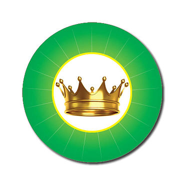 70 Personalised Crown Stickers - Green - 25mm