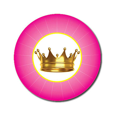70 Personalised Crown Stickers - Pink - 25mm