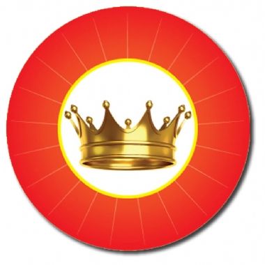 70 Personalised Crown Stickers - Red - 25mm