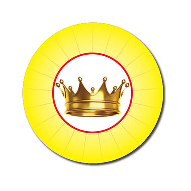 70 Personalised Crown Stickers - Yellow - 25mm